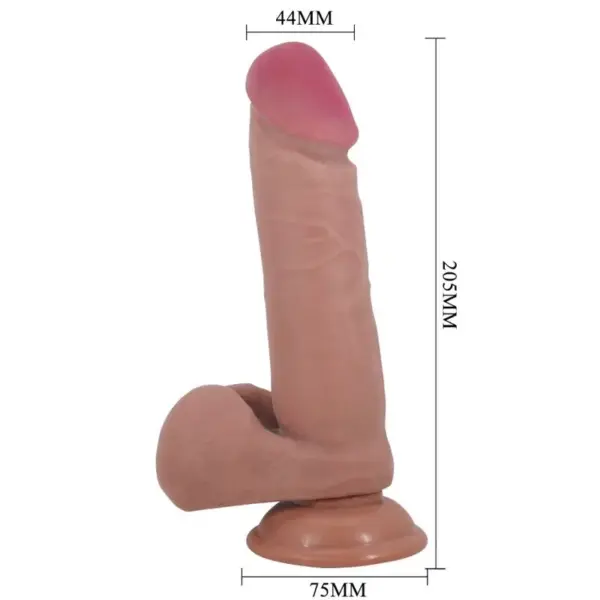 Pretty Love - Sliding Skin Series Dildo Realístico con Ventosa Mulato 20.5 cm - Imagen 4