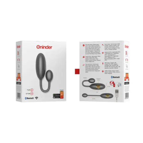 ONINDER - Denver Huevo Vibrador Negro 7 x 2.7 cm - App Gratuita - Imagen 9