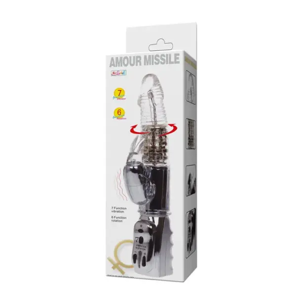 BAILE - Amour Missile Rotador Transparente 26.5 cm - Vibrador Hi-Tech - Imagen 8