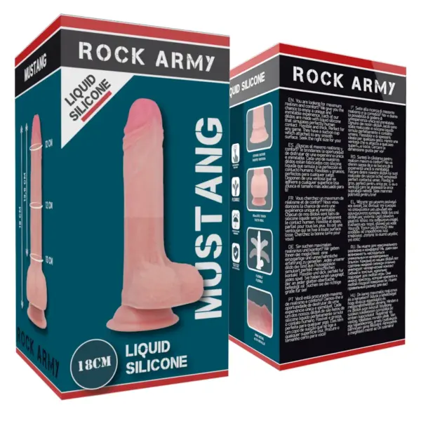 Rockarmy - Liquid Silicone Dildo Premium Mustang 18 cm - 4.14 cm - Imagen 6