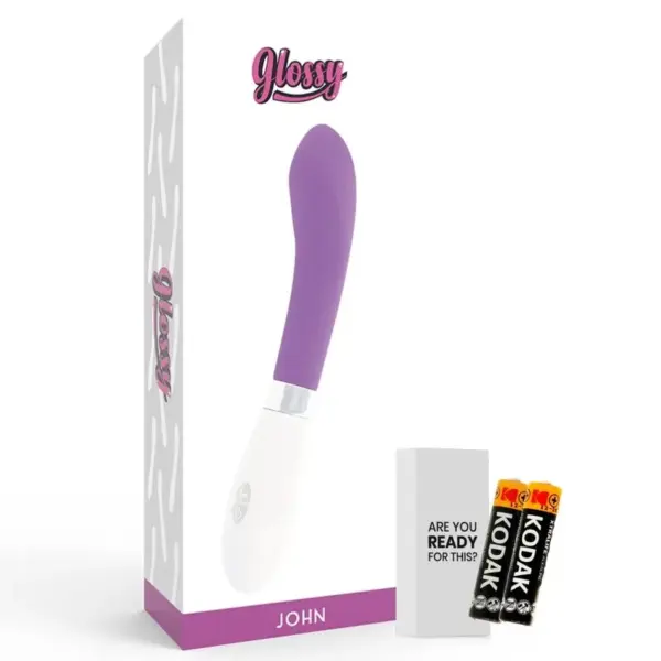 GLOSSY - Vibrador Lila John con Curva Natural - Imagen 5