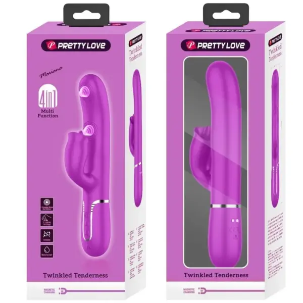 Pretty Love - Vibrador rabbit con licking fucsia - Imagen 4