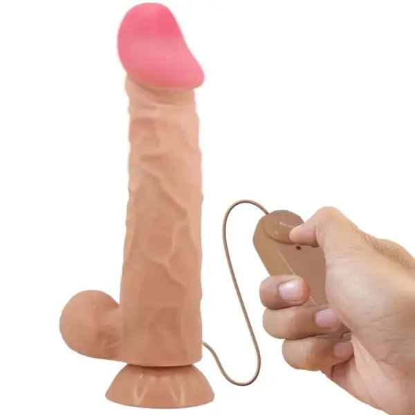 Pretty Love - Sliding Skin Series Dildo Realístico con Ventosa y Control Remoto Natural 24 cm