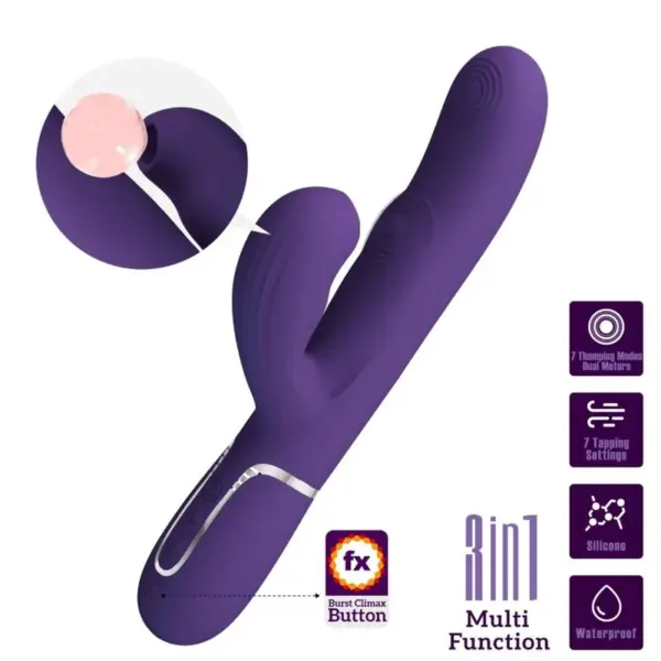 Pretty Love - Vibrador rabbit con licking morado