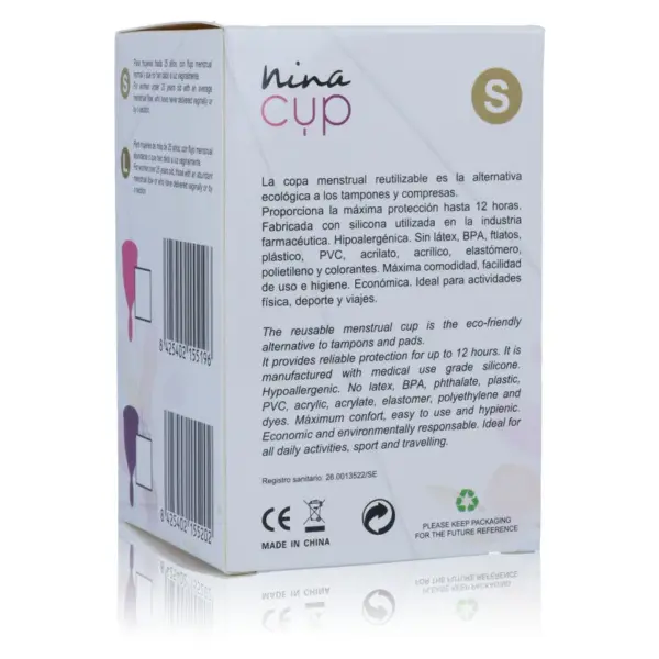 NINA KIKÍ - Copa Menstrual Rosa - Talla S - Imagen 3