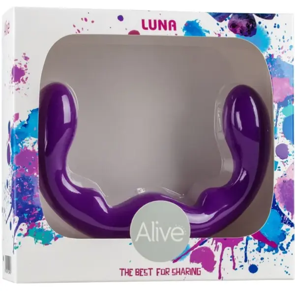 ALIVE - Luna Dildo Doble Penetración Silicona Violeta 25 cm - Imagen 2