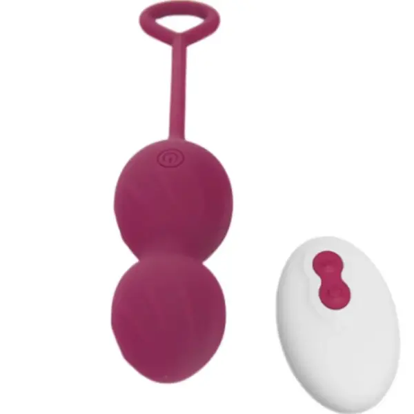 ARMONY - Vibrador de pesas vaginales con control remoto y 10 vibraciones en rojo oscuro - Imagen 3