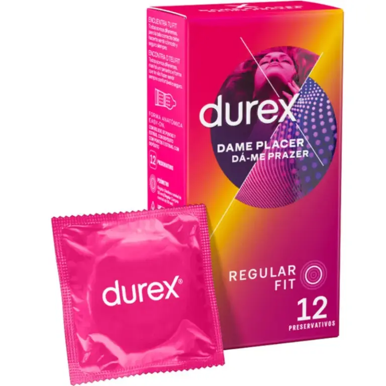 Durex - Dame Placer 12 Unidades: Preservativos con Relieve para Mayor Intensidad