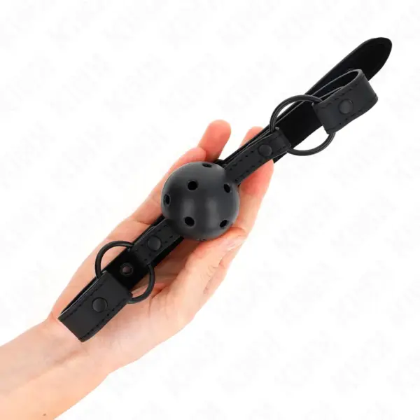 KINK - Mordaza de Bola de Neopreno Ajustable 4.5 cm - Control y Silencio en tus Juegos BDSM - Imagen 3