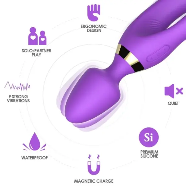 ARMONY - Masajeador & Vibrador Rabbit Violeta para Placer Inigualable - Imagen 3