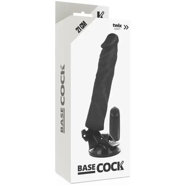 BASECOCK - Vibrador realista control remoto negro 21 cm - 4 cm - Imagen 5