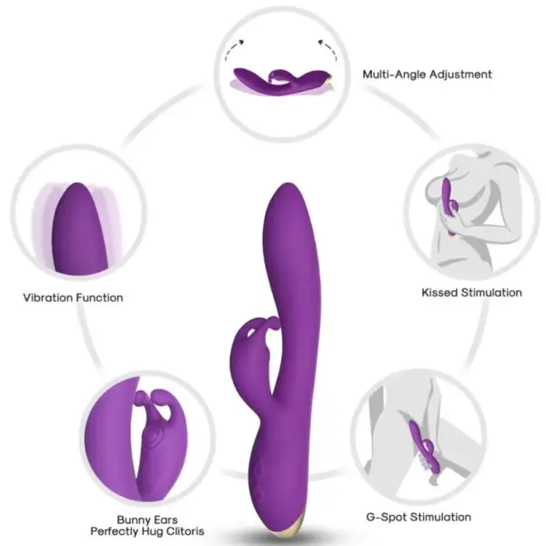 ARMONY - Vibrador rabbit con 9 modos de vibración en color violeta - Imagen 2