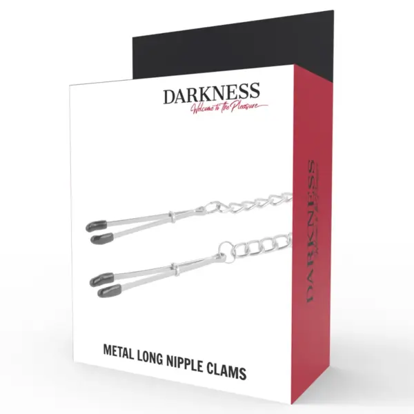 DARKNESS - Pinzas Ajustables para Pezones de Metal con Cadena - Imagen 4