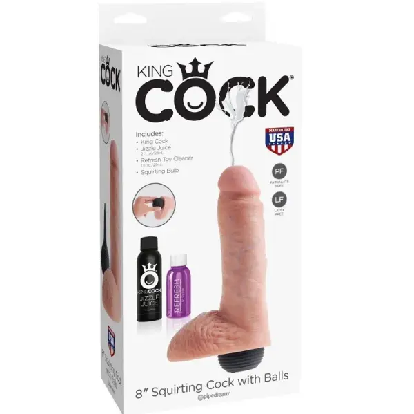 KING COCK - Pene Realista Eyaculador Natural 20.32 cm