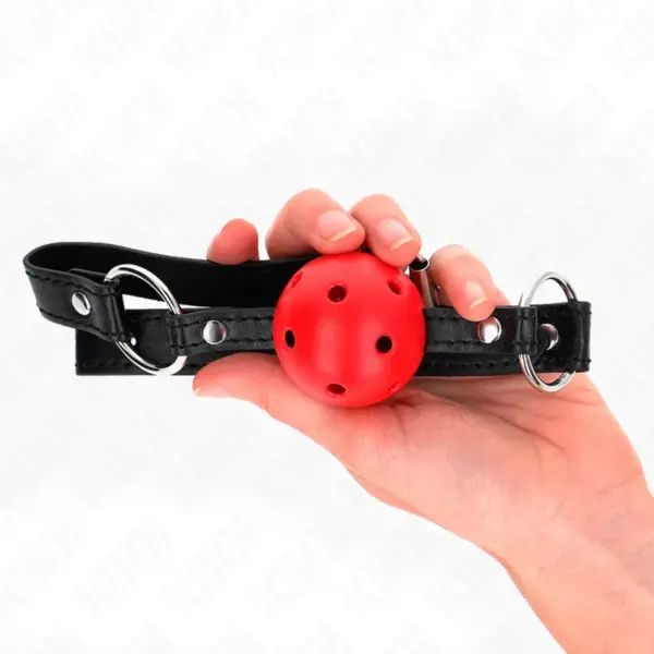KINK - Mordaza de Bola 4.5 cm Roja Dura Hueca Modelo 1 - Imagen 3