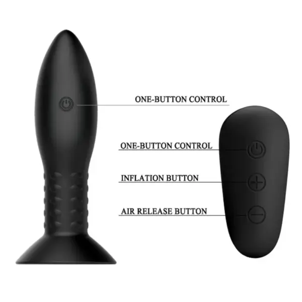 MR PLAY - Plug con Bolas Rotatorias Negro Control Remoto - Imagen 4