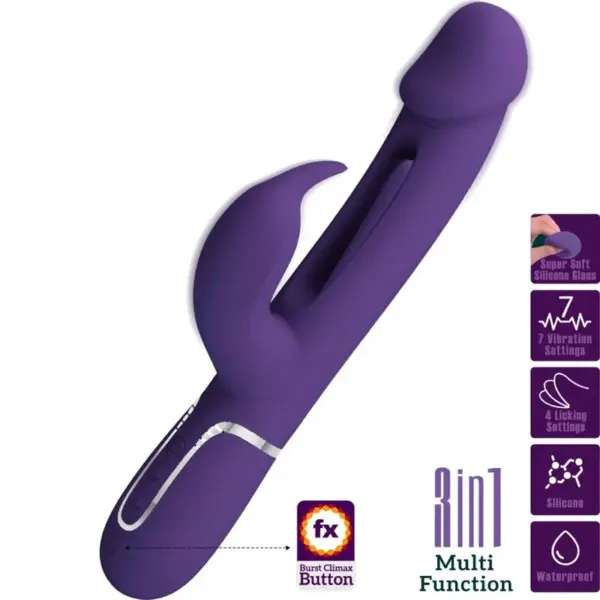 Pretty Love - Vibrador rabbit con licking morado