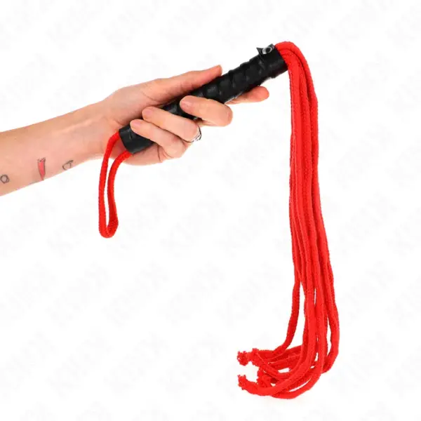 KINK - Látigo de Cuerda Rojo 56 cm - Intensidad y Placer en tus Juegos Eróticos - Imagen 3