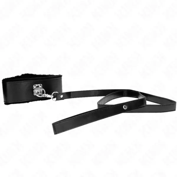 KINK - Collar con Correa 116 cm con Tachuelas Plateadas Modelo 4 Negro Ajustable