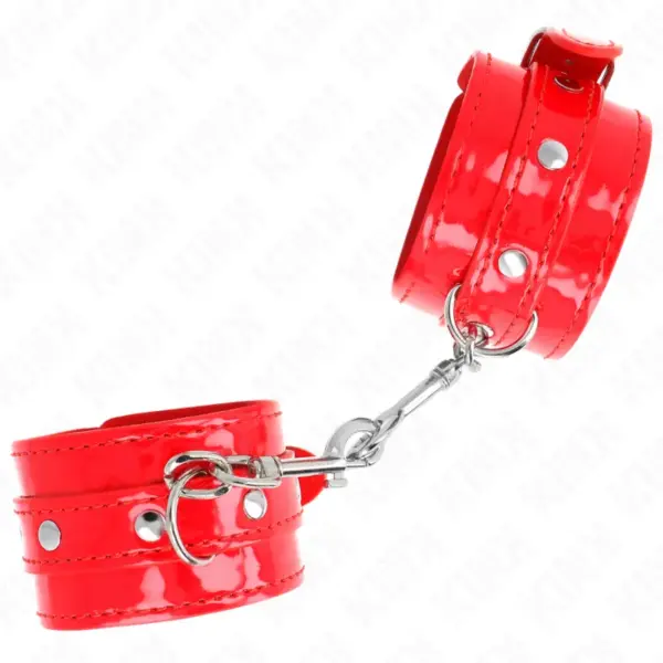 KINK - Muñequera con Tachuelas Rojo Ajustable 23-33 cm para BDSM - Imagen 2