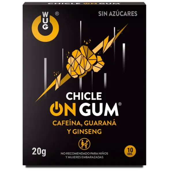 WUG GUM - Chicle Caféina, Ginseng y Guaraná 10 Unidades - Imagen 2