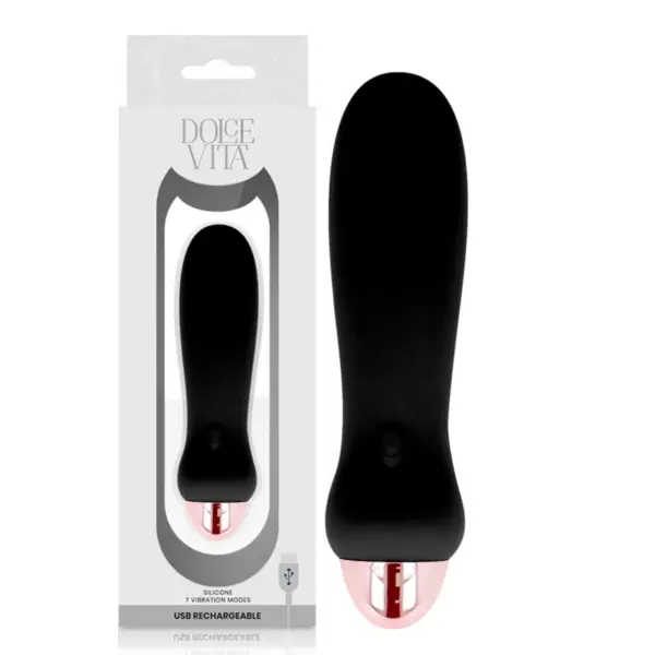 Dolce Vita - Vibrador recargable Five negro 7 velocidades