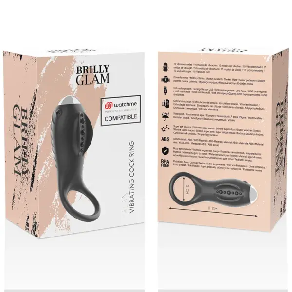 Brilly Glam - Alan Anillo Vibrador Compatible con Tecnología Watchme - Imagen 12