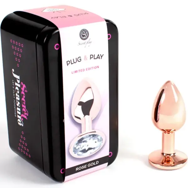 SECRETPLAY - Metal Butt Plug Oro Rosa Talla S 7 cm - Imagen 2