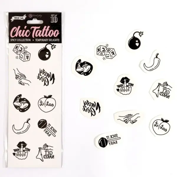 SECRET PLAY - Set de 10 Tattoos Temporales Spicy Collection - Imagen 2