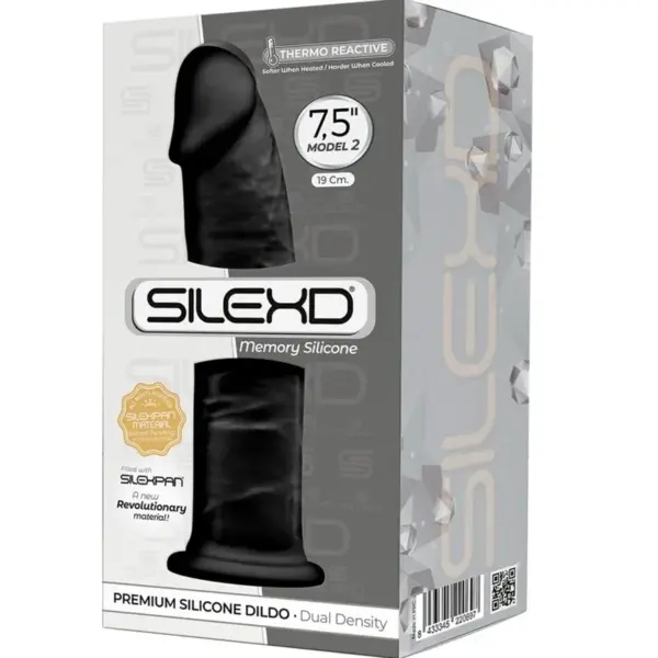 SILEXD - Modelo 2 Pene Realístico Silicona Premium Silexpan Negro 19 cm - Imagen 3