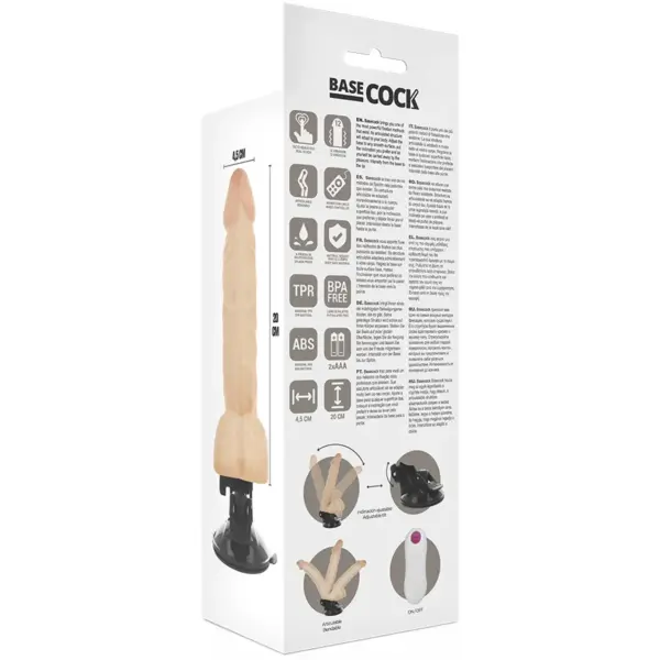 BASECOCK - Vibrador articulable control remoto natural 20 cm - 4.5 cm - Imagen 5