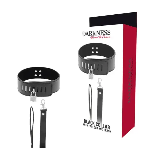 DARKNESS - Collar BDSM con Candado Negro para Control Total