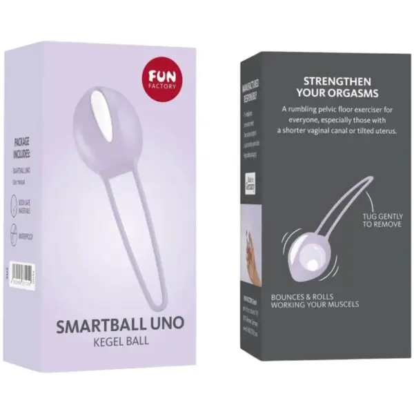 FUN FACTORY - SMARTBALL UNO Bola Pélvica Blanca / Lila Pastel para Entrenamiento Kegel - Imagen 4