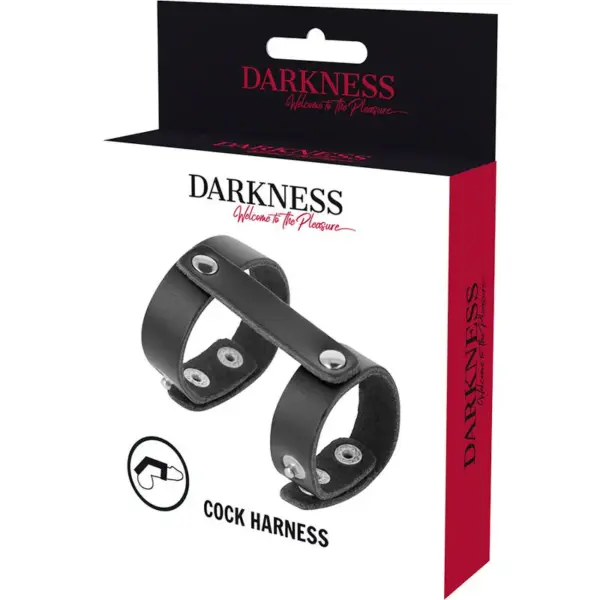 Darkness - Anillo Pene y Testículos Ajustable Leather para Placer Extremo - Imagen 5