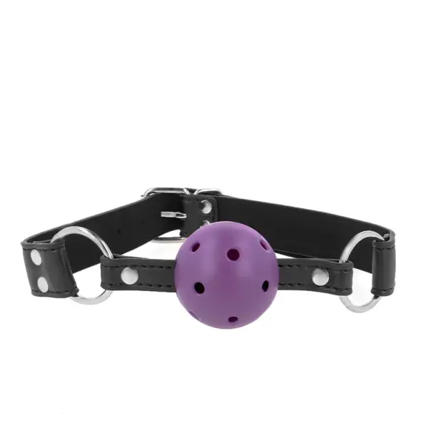 KINK - Mordaza de Bola Transpirable Morado 4 cm Ajustable 42-58 cm