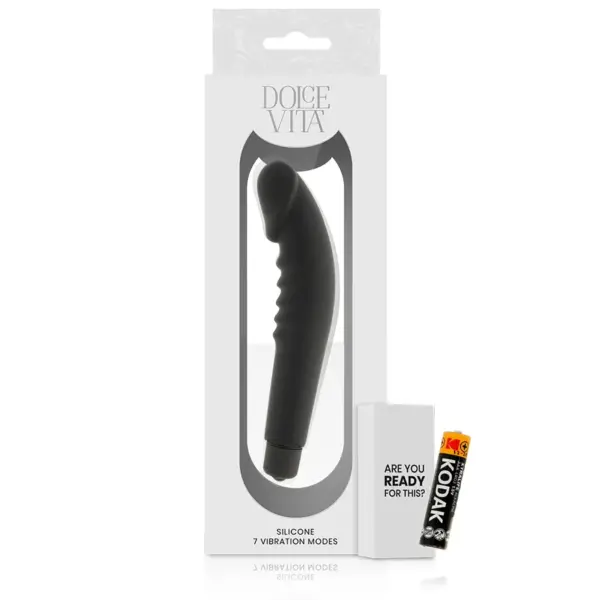 Dolce Vita - Vibrador Realistic Pleasure de Silicona Negro - Imagen 5