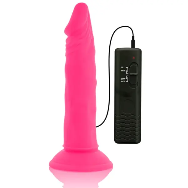 DIVERSIA - Dildo Flexible con Vibración Rosa 23 cm -O- 4.3 cm - Imagen 8