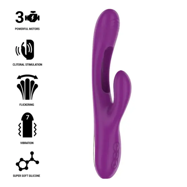 INTENSE - Vibrador multifunción Apolo con lengua oscilante morado - Imagen 2