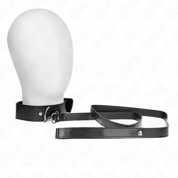 KINK - Collar con Correa Ajustable Negro de 116 cm para BDSM - Imagen 2