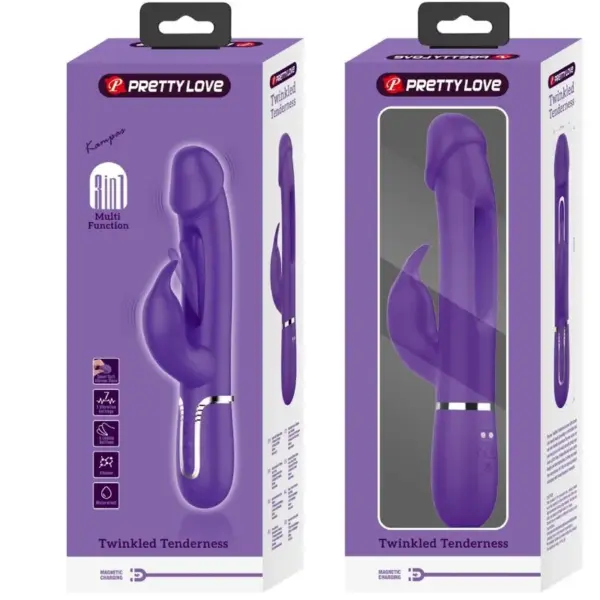 Pretty Love - Vibrador rabbit con licking morado - Imagen 9