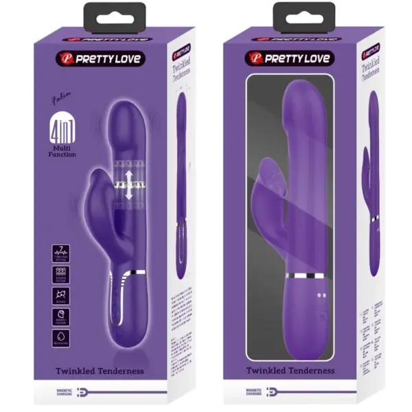 Pretty Love - Vibrador rabbit con licking morado - Imagen 11