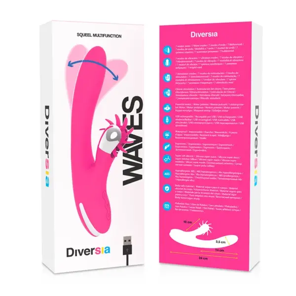 Diversia - Bunny Waves 24 cm - Vibrador para una experiencia única - Imagen 10