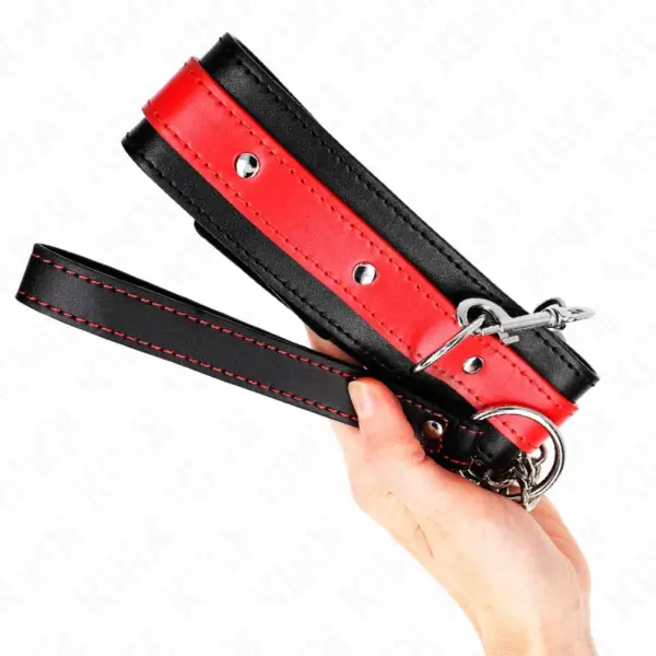 KINK - Collar con Correa 65 cm Rojo Ajustable - Control y Elegancia en tus Juegos BDSM - Imagen 4