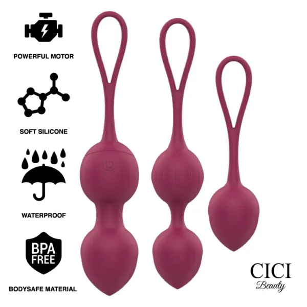 CICI BEAUTY - Premium Silicone 3 Vibrating Kegel Beads Remote Control