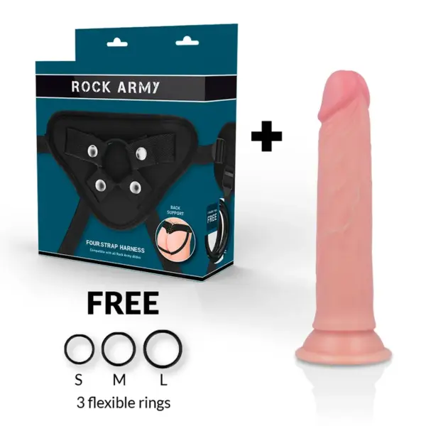 RockArmy - Arnes + Liquid Silicone Dildo Premium Avenger 19 cm -O- 3.98 cm - Imagen 2