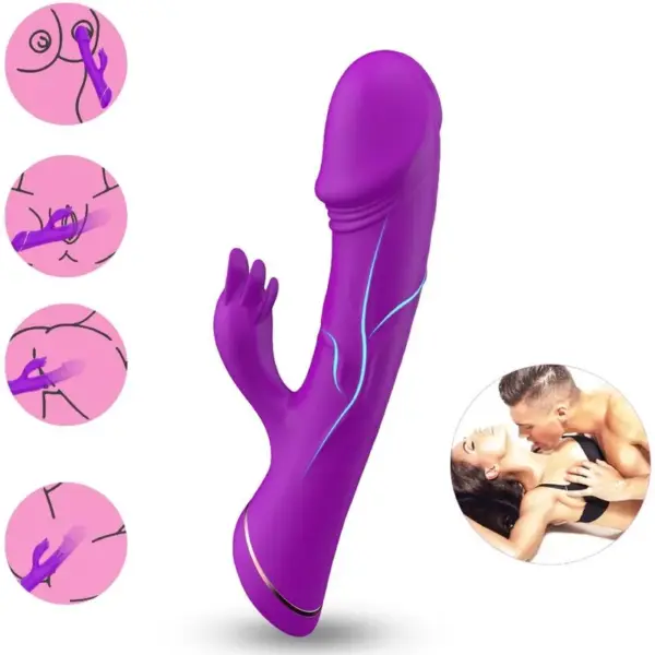 ARMONY - Dildo vibrador rabbit silicona violeta - Imagen 2