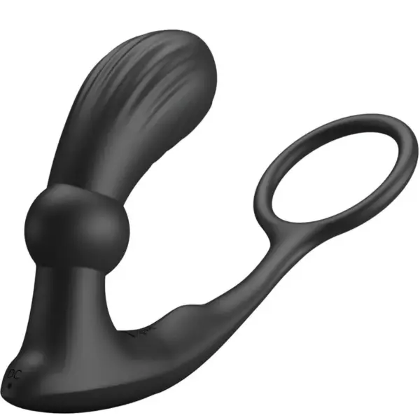 Pretty Love - Anillo y Vibrador Anal Negro para Placer Compartido