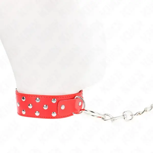 KINK - COLLAR CON CORREA 65 CM REMACHE ANILLA ROJO AJUSTABLE 36-50 CM X 3.8 CM - Imagen 3