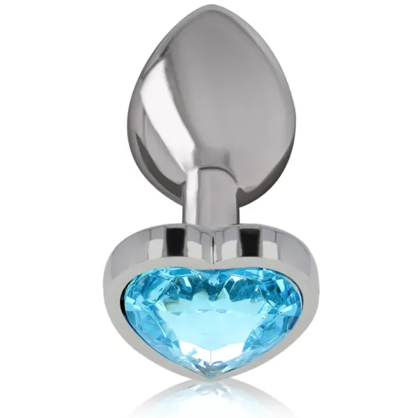 INTENSE - Plug Anal Metal Aluminio Corazón Azul Talla L - Imagen 2