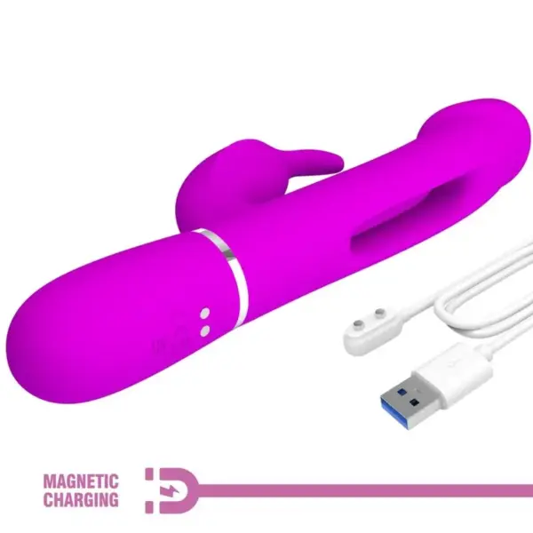 Pretty Love - Vibrador rabbit 3 en 1 multifunción con lengua fucsia - Imagen 9